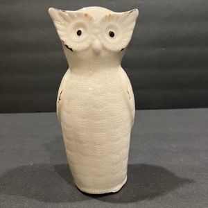Ceramic Owl With Intentional Crazing Glaze Cracking 8”
